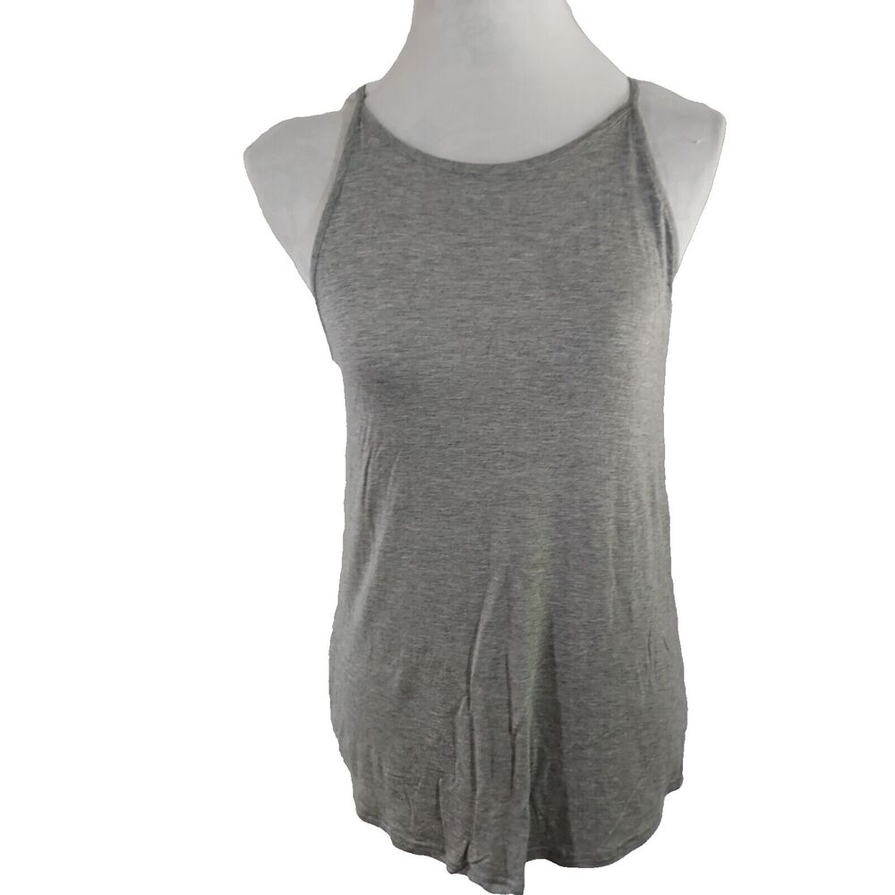 Thanth Tank Tunic Top size Small Comfy Soft Stretch Sleeveless High Low Gray NWT